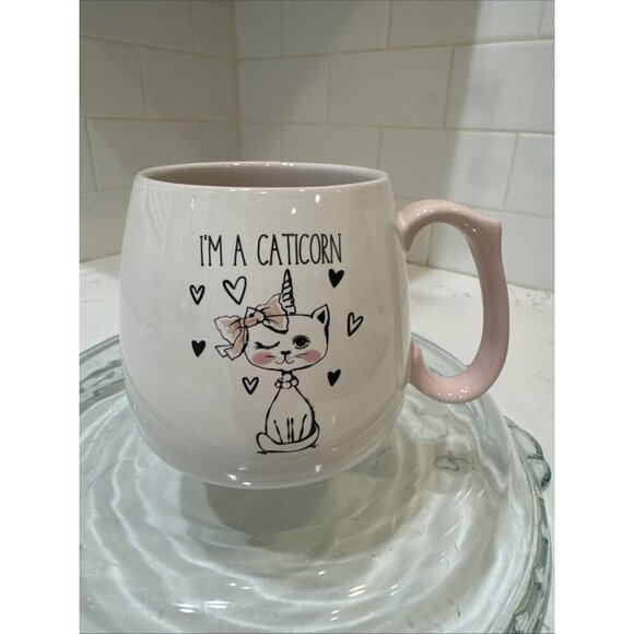 Caticorn Ceramic Mug Cat & Unicorn 18 oz Very Cute & Unique! - Picture 1 of 11
